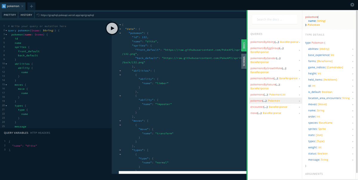 Contoh penggunaan GraphQL Playground